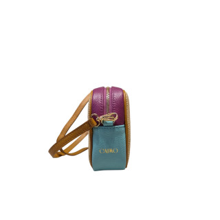 BOLSO DOVETAIL PIEL / RAFIA MORADO