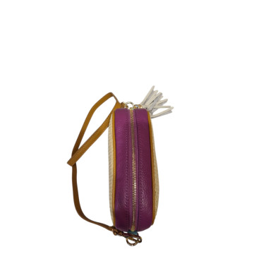 BOLSO DOVETAIL PIEL / RAFIA MORADO