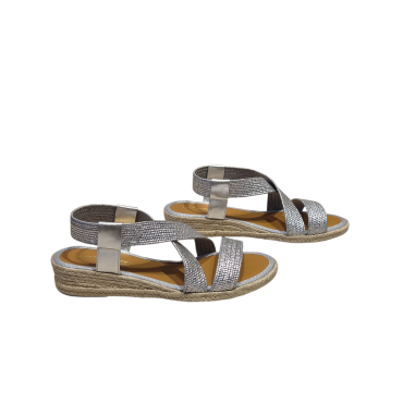 ALPARGATA TIRAS ELASTICAS PLATA
