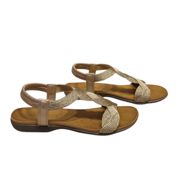 SANDALIA TIRA TRENZA BRONCE