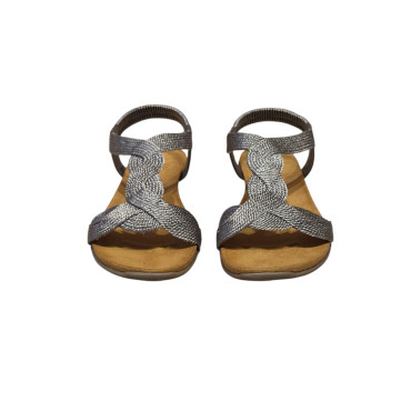 SANDALIA TIRA TRENZA PLOMO