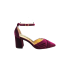 ZAPATO CON ESCOTE CRUZADO DE TERCIOPELO BURDEOS