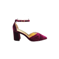 ZAPATO CON ESCOTE CRUZADO DE TERCIOPELO BURDEOS