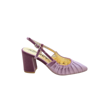 ZAPATO CON ESCOTE REDONDO TERCIOPELO MALVA