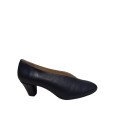 ZAPATO DE TACÓN CERRADO DE LADOS PIEL AZUL