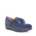 MOCASIN CON CUÑA Y BORLAS ANTE MARINO