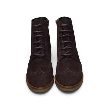 BOTIN CORDONES SERRAJE MARRÓN