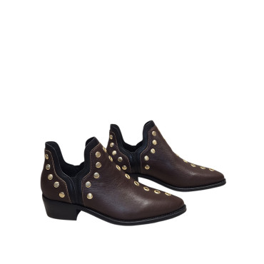 BOTIN TACHUELAS PIEL MARRÓN