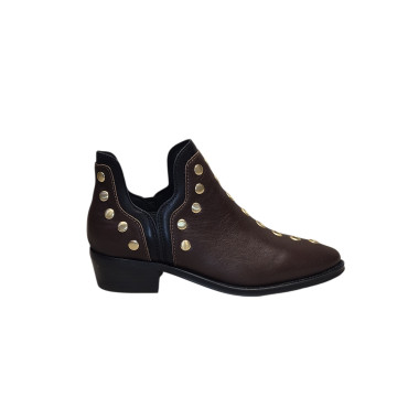 BOTIN TACHUELAS PIEL MARRÓN