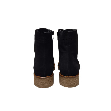 BOTIN CORDONES SERRAJE NEGRO