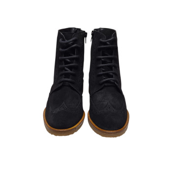 BOTIN CORDONES SERRAJE NEGRO