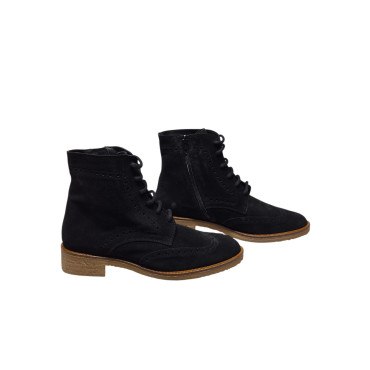 BOTIN CORDONES SERRAJE NEGRO