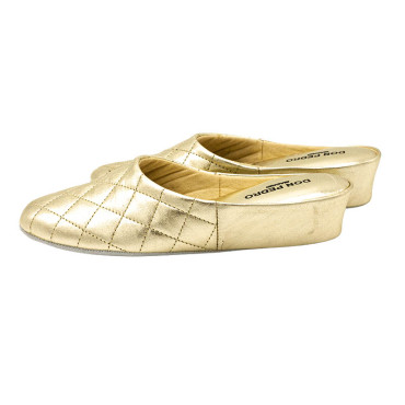 ZAPATILLA CHINELA PIEL ORO
