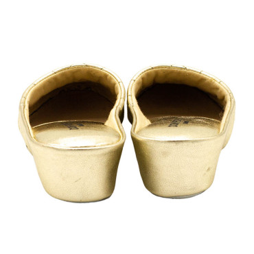 ZAPATILLA CHINELA PIEL ORO