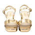 SANDALIA PLATAFORMA METALIZADA ORO