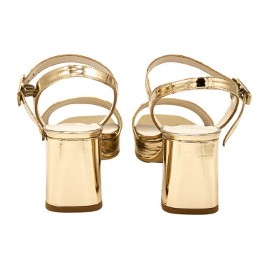 SANDALIA PLATAFORMA METALIZADA ORO