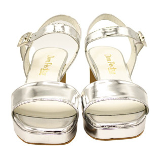 SANDALIA PLATAFORMA METALIZADA PLATA