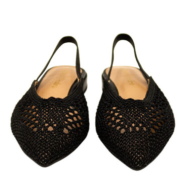 ZAPATO BAJO DE CROCHET DESTALONADO NEGRO