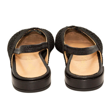 ZAPATO BAJO DE CROCHET DESTALONADO NEGRO