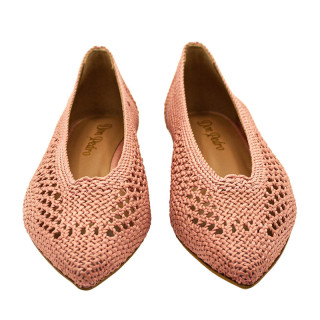 ZAPATO BAJO DE CROCHET ROSA
