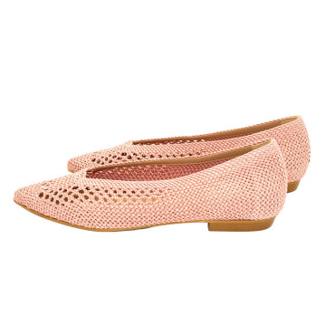 ZAPATO BAJO DE CROCHET ROSA
