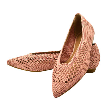 ZAPATO BAJO DE CROCHET ROSA