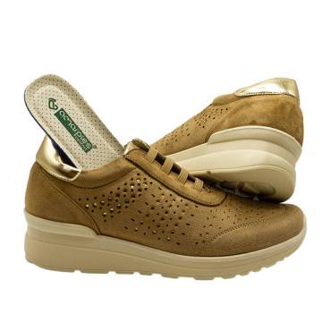 DEPORTIVA CORDONES ELASTICOS ANTE BEIGE