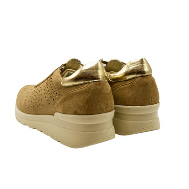 DEPORTIVA CORDONES ELASTICOS ANTE BEIGE