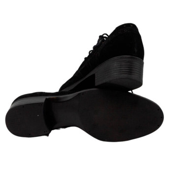 ZAPATO DE CORDONES DE ANTE NEGRO