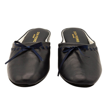 ZAPATILLA CHINELA ADORNO LAZO AZUL MARINO