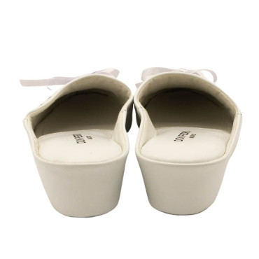 ZAPATILLA CHINELA ADORNO LAZO BLANCA