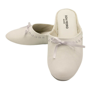 ZAPATILLA CHINELA ADORNO LAZO BLANCA