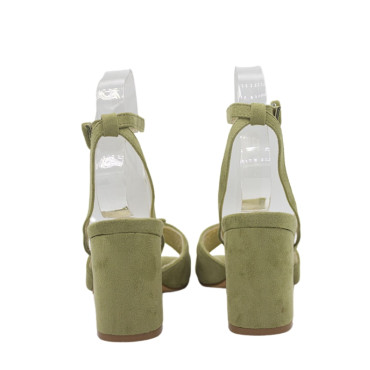 SANDALIA DE VESTIR ANTE  VERDE