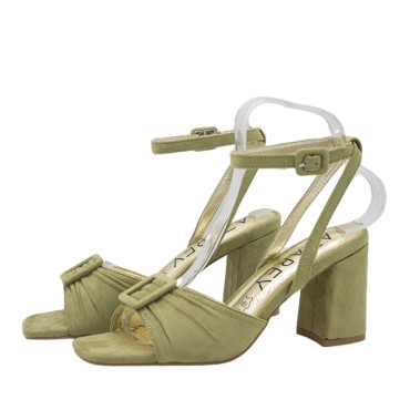 SANDALIA DE VESTIR ANTE  VERDE