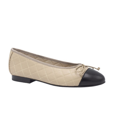BAILARINA BICOLOR NEGRO-CAMEL