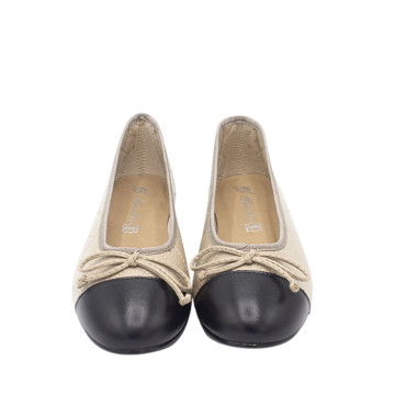 BAILARINA BICOLOR NEGRO-CAMEL
