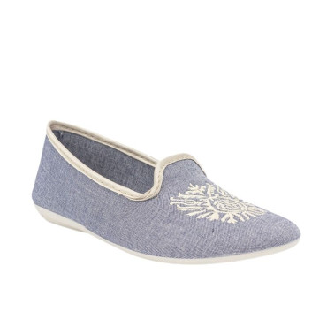 ZAPATILLA DE LONA BORDADO CERRADA MARINO