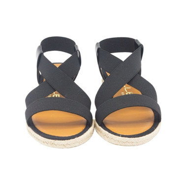 ALPARGATA TIRAS ELASTICAS NEGRA