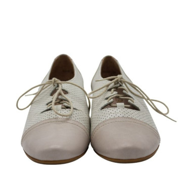 ZAPATO DE CORDONES SIN LENGÜETA TOPO